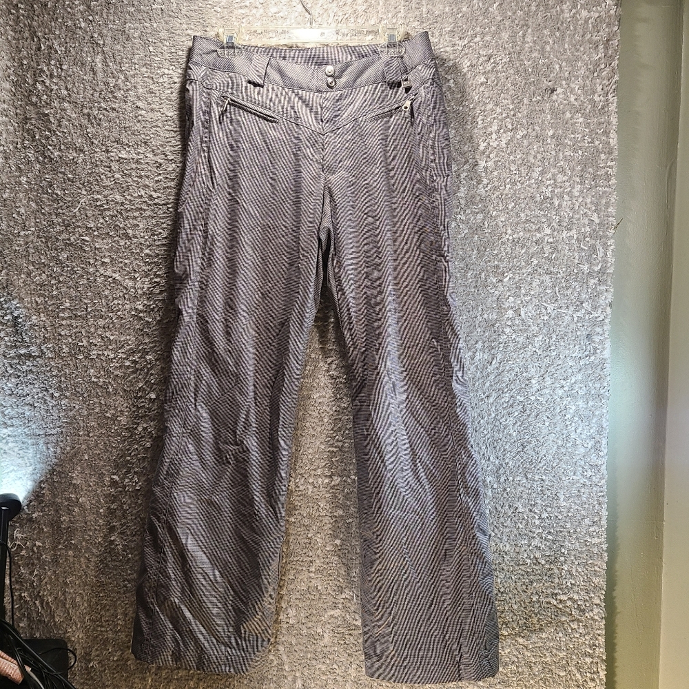 Nils Womens Thermore Winter Ski Pants Gray Plaid Pocket Size 8 Lined Polyester